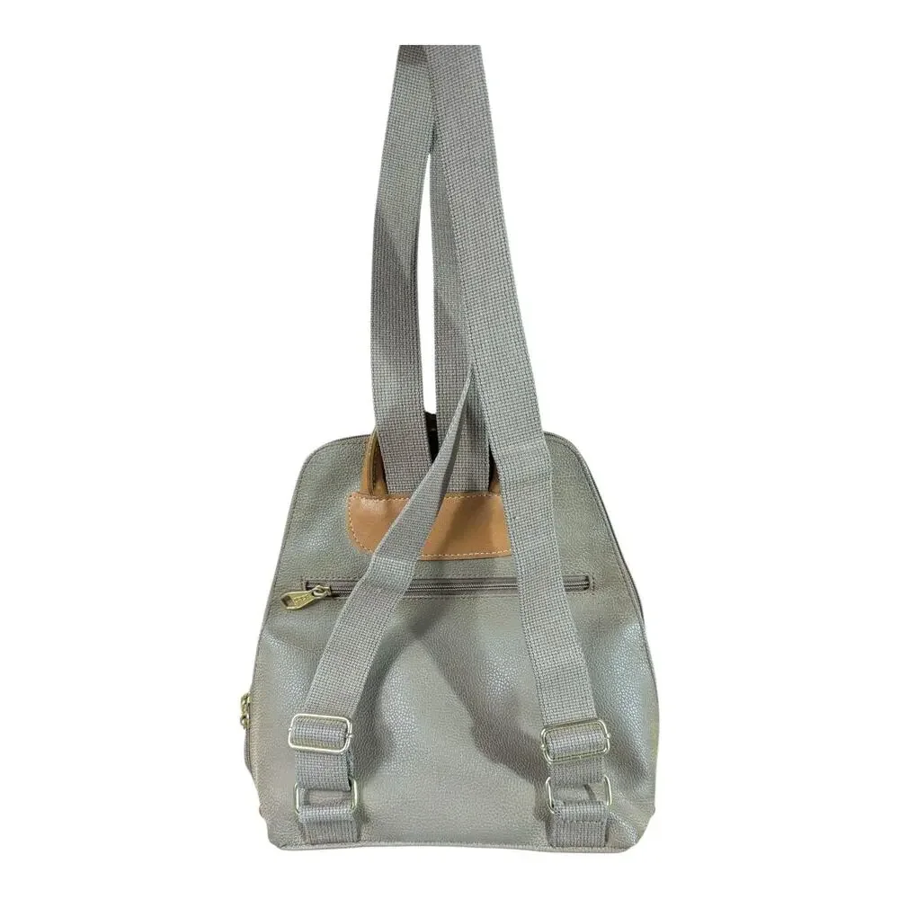 Jump For Boyt Olive Green Brown Backpack Purse Pebbled Case Travel Bag